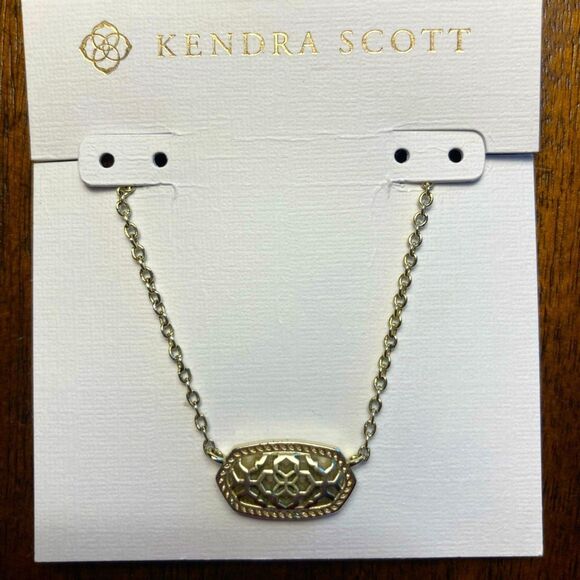 Kendra Scott Elisa Pendant Necklace Gold Filigree - Picture 15 of 16